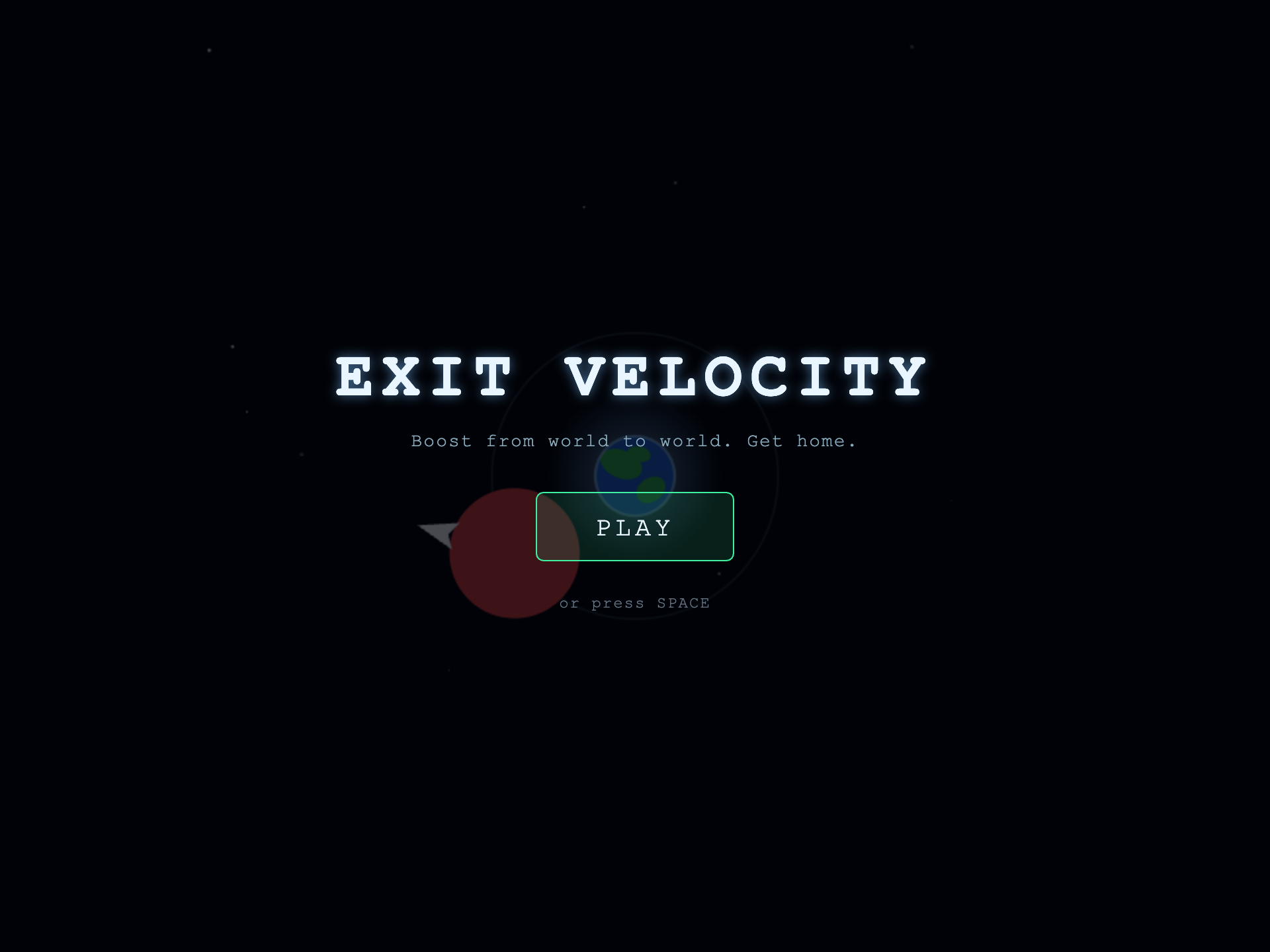 Exit Velocity title screen