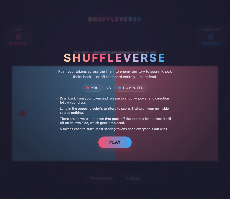 Shuffleverse title screen